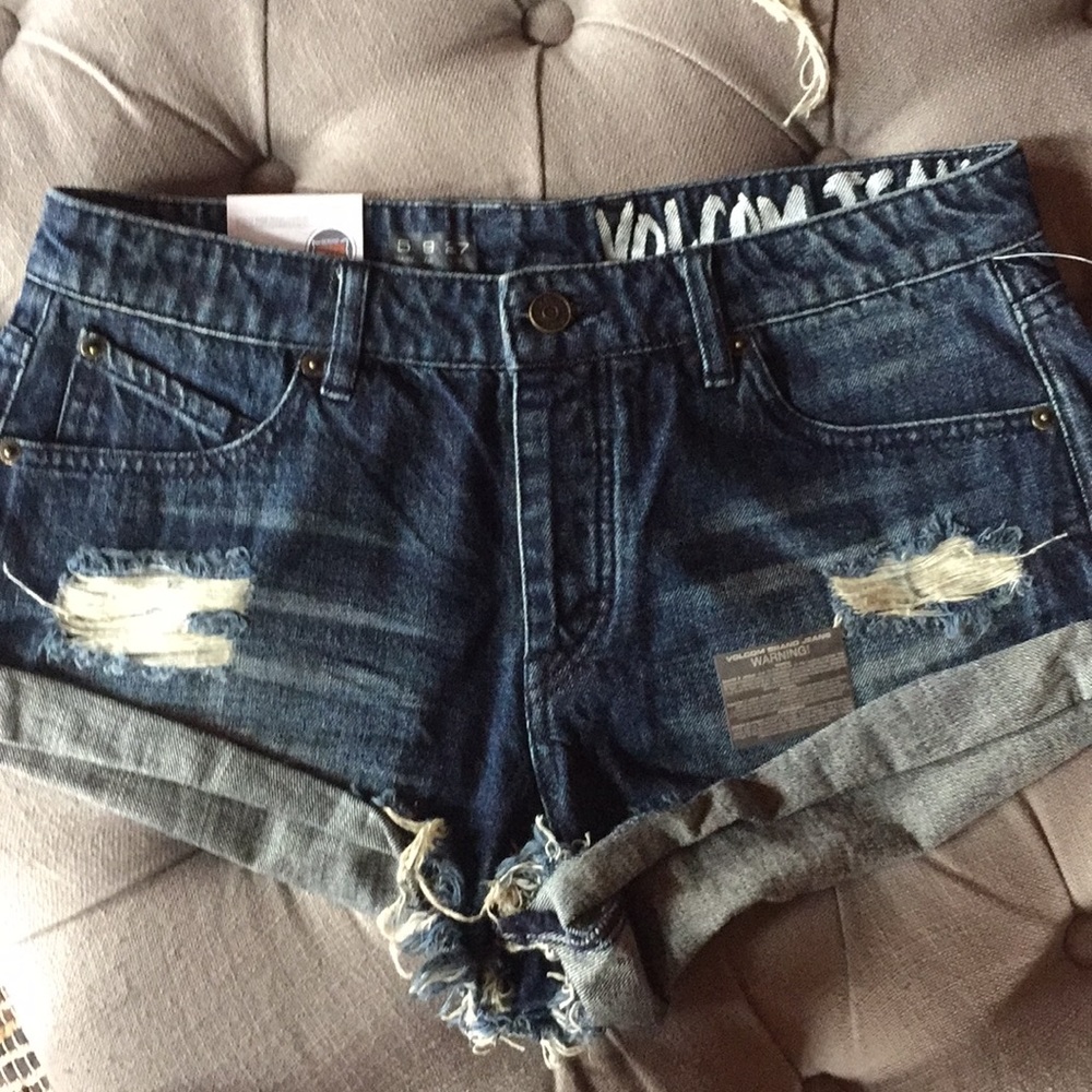 Volcom Stoned Short-micro 1 1/2” Distressed Denim